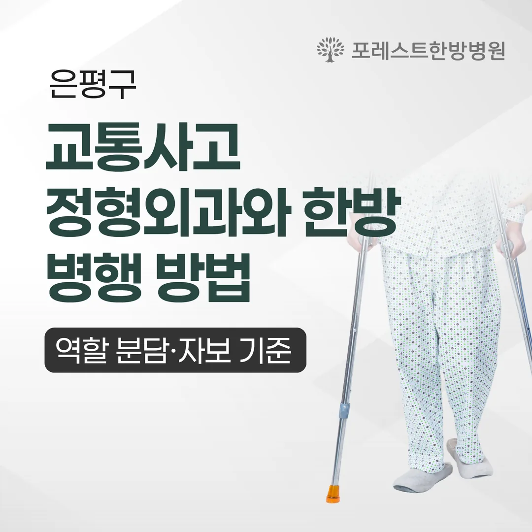 교통사고 정형외과와 한방 병행 방법, 역할 분담·자보 기준 (은평구)
