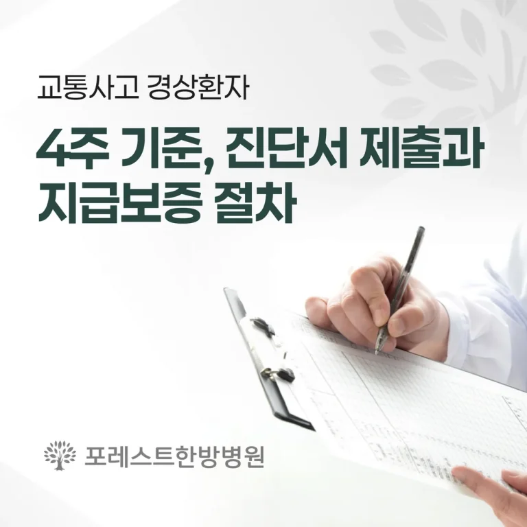 교통사고 경상환자 4주 기준, 진단서 제출과 지급보증 절차