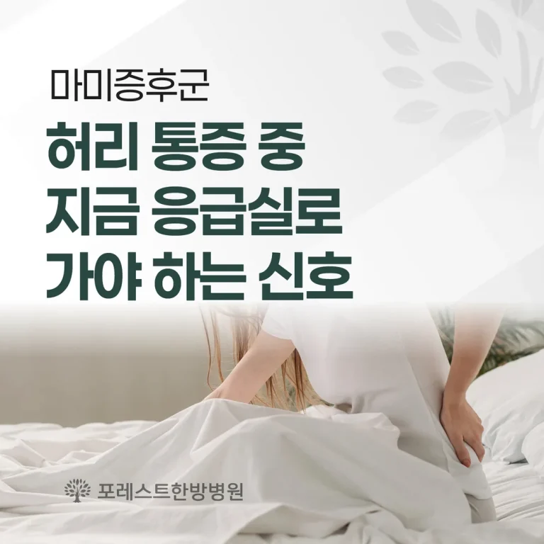 마미증후군, 허리 통증 중 지금 응급실로 가야 하는 신호