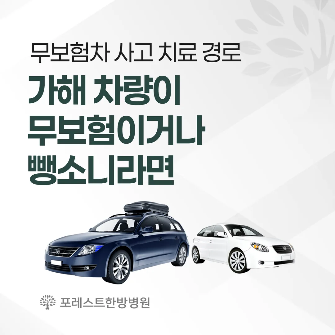 가해 차량이 무보험이거나 뺑소니라면 — 무보험차 사고 치료 경로