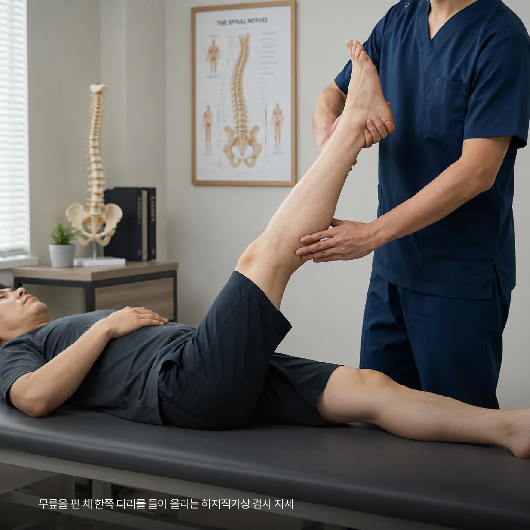 하지직거상 검사 자세 설명 일러스트