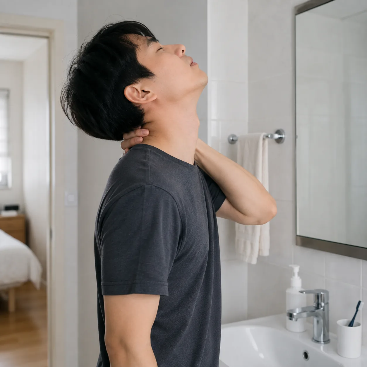택시 사고 다음 날 고개를 젖힐 때 목 뒤가 당기는 지연 증상