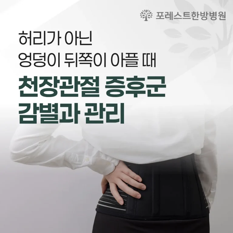 허리가 아닌 엉덩이 뒤쪽이 아플 때 — 천장관절 증후군 감별과 관리