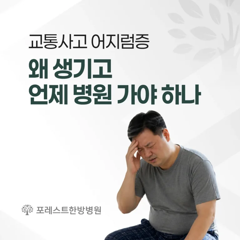 교통사고 어지럼증, 왜 생기고 언제 병원 가야 하나 — 감별 기준