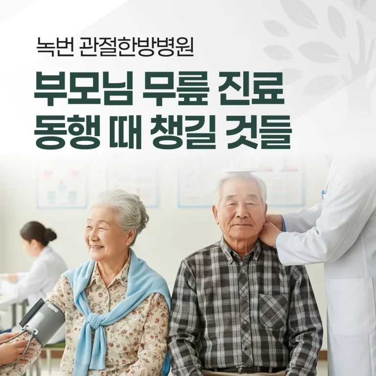 녹번 관절한방병원, 부모님 무릎 진료 동행 때 챙길 것들