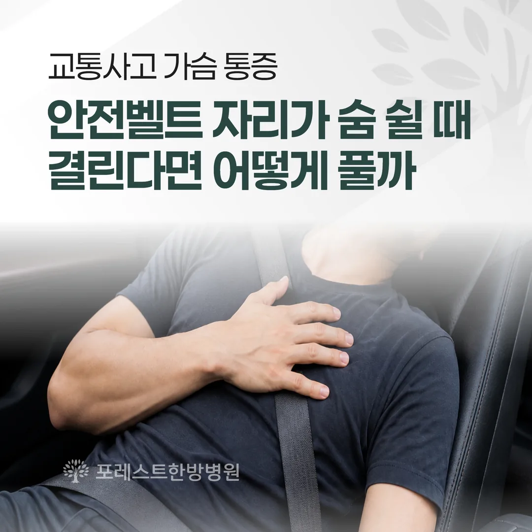 교통사고 가슴 통증, 안전벨트 자리가 숨 쉴 때 결린다면 어떻게 풀까
